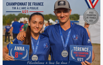 Vice-champion de France jeune U18/21 Arc à poulie